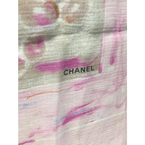 Chanel Sheer Pink Silk Scarf - Picture 4 of 7